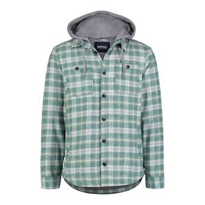 Buffalo David Men's Jakeim Plaid Flannel Hooded Shirt-Jacket Rain Forest size M